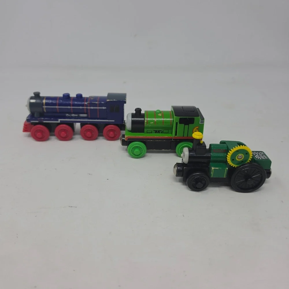 Thomas & Friends Wooden Railway Hank Percy Lights &Sounds Trevor Train Lot 3pc x